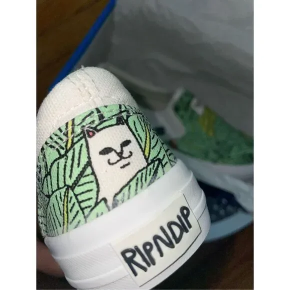 Ripndip lord normal the cat green tropical leaves slip on sneakers size 5W - Picture 6 of 16